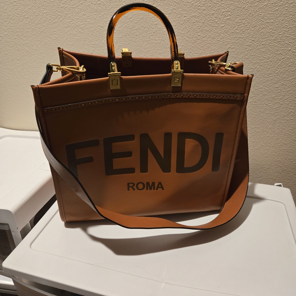 Fendi Brown Leather Tote Bag